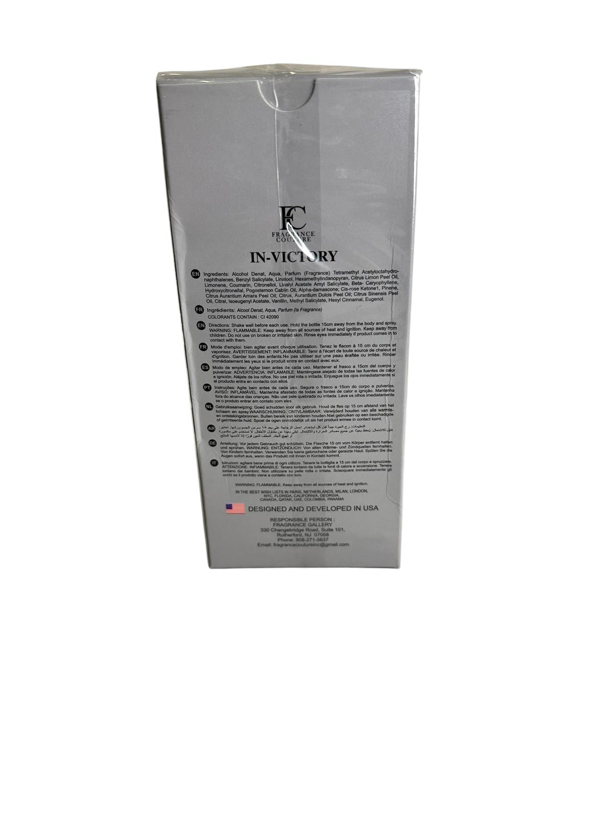 In Victory Eau Du Perfume Mens Aftershave 100ml
