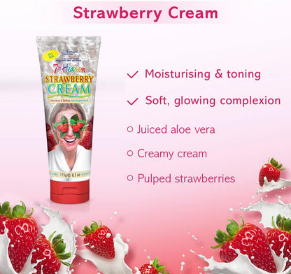 7th Heaven Strawberry Cream Hydrating Face Mask Tube 175g x 2