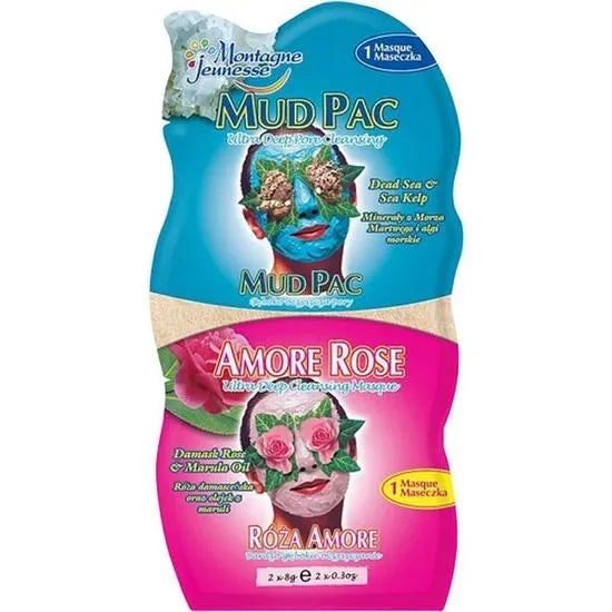 7th Heaven Mud Pac/Amore Rose Duo Masques 2 x 8ml (12 Qty)