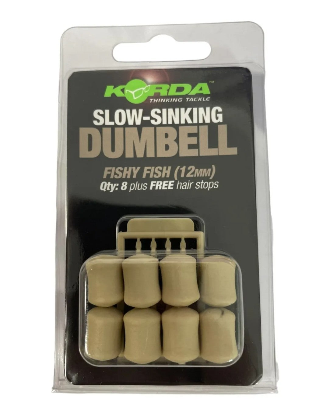 Korda Slow Sinking Dumbell Hookbaits 12mm BROWN FISHY FISH Mainline