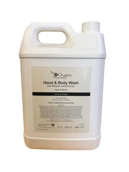 Hand & Body Wash Orange &Lemon 5L With Pump. Ideal B&B/Hotels The Organic Pharma