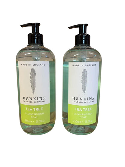 Dish Soap X2 750ml Hankins By Pecksniffs Tea Tree Cleansing Cleaning Household