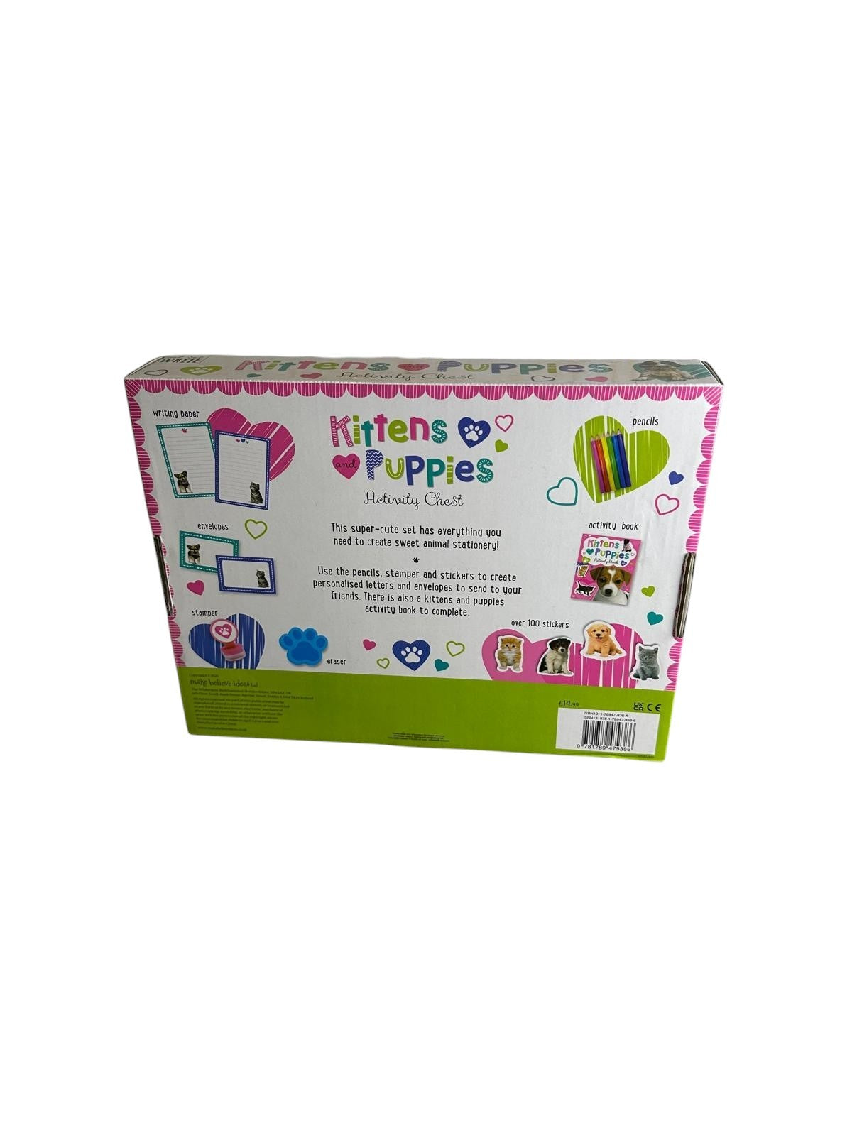 Kittens And Puppies Activity Chest, Over 100 Stickers, Eraser, Stamper, Envelope