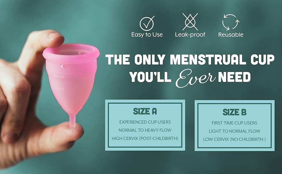 4 Small Menstrual Cups & Case Medical Grade Soft Silicone Moon Period Reusable