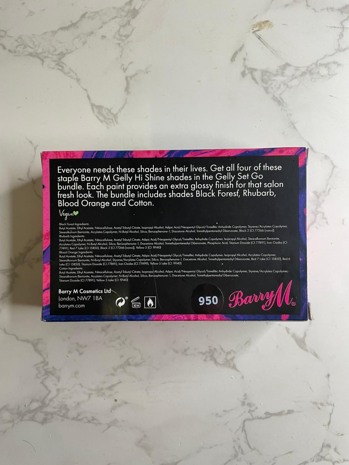 Barry M Gelly Set Go 4x Nail Varnish New Christmas Present Makeup
