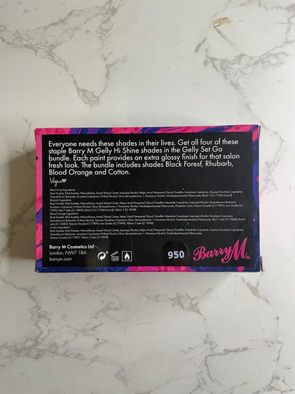 Barry M Gelly Set Go 4x Nail Varnish New Christmas Present Makeup