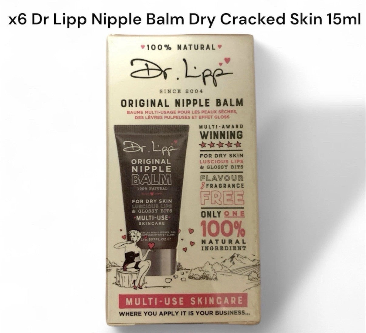 6x Dr Lipp Original Nipple Balm Dry Sore Cracked & Sensitive Skin Lips 15ml Seal