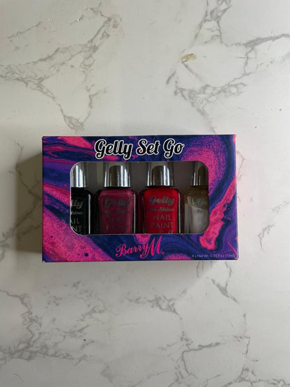 Barry M Gelly Set Go 4x Nail Varnish New Christmas Present Makeup
