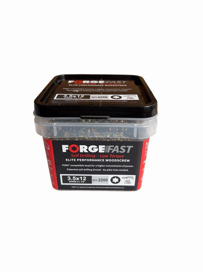  Self Drilling W/Screw ForgeFast Torx Comp ZY 3.5x12 Tub Qty 2200