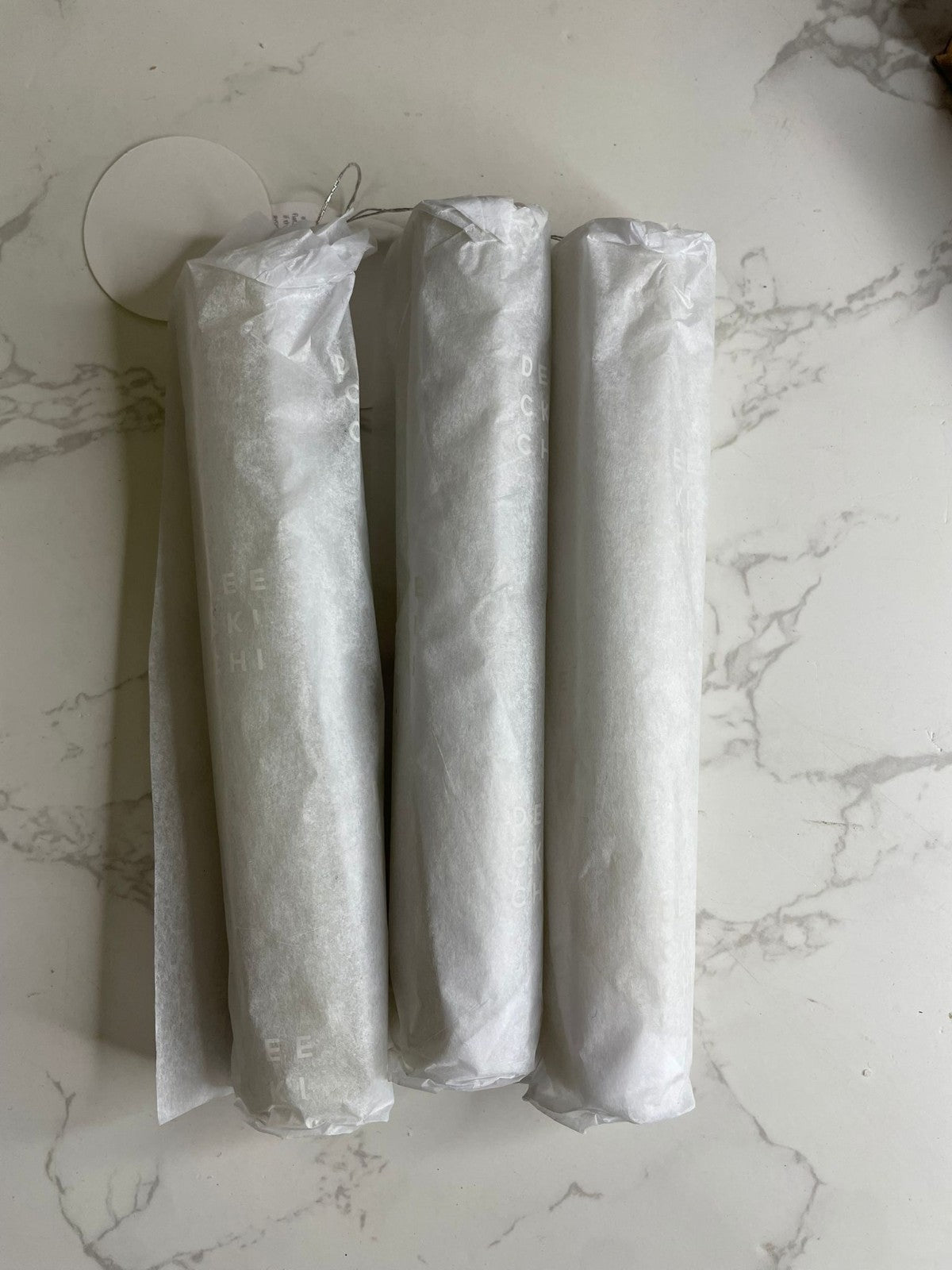 Chickidee Vesta Tapered Candles Stone Colour Set Of 3 Hint Of Vanilla 