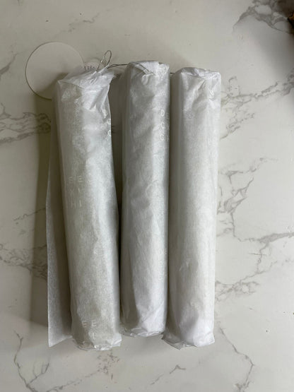 Chickidee Vesta Tapered Candles Stone Colour Set Of 3 Hint Of Vanilla 