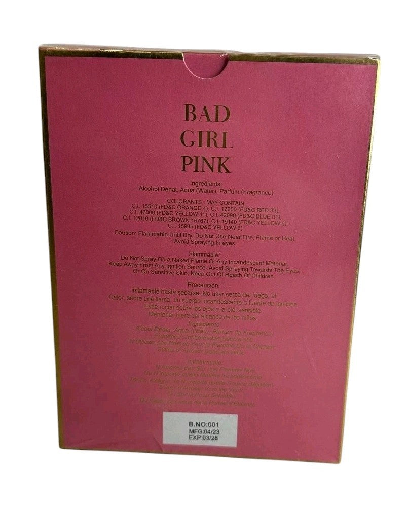 Bad Girl Pink Eau De Parfum 100ml Womens Fragrance 