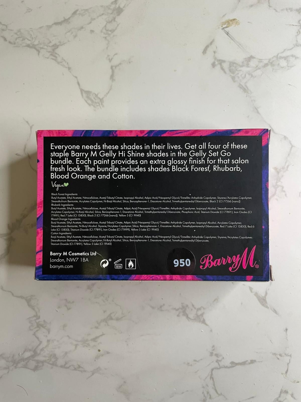 Barry M Gelly Set Go 4x Nail Varnish New Christmas Present Makeup