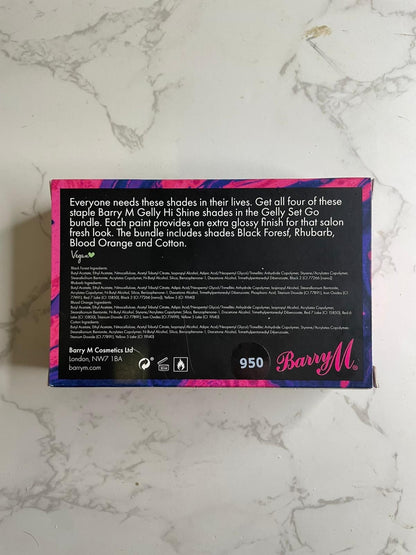 Barry M Gelly Set Go 4x Nail Varnish New Christmas Present Makeup