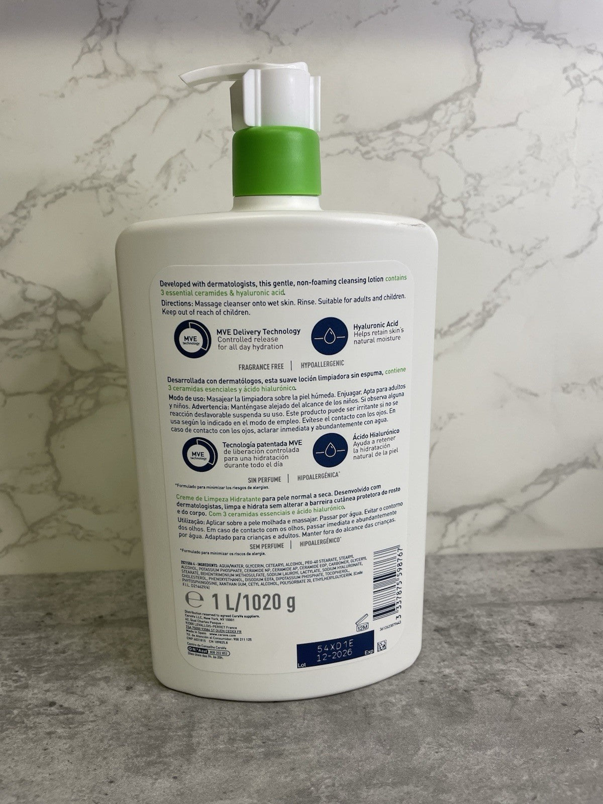 Cerave Hydrating Cleanser - 1000ml Skincare Routine Beauty Cosmetics