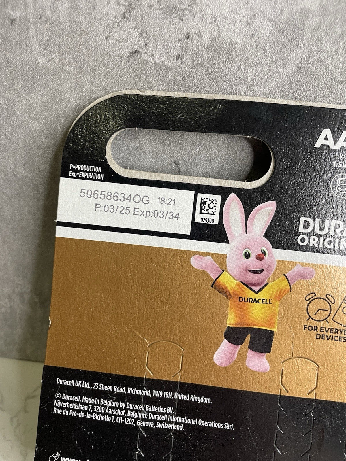 Duracell Original AAA 12pack 10 Years Expiry 2035