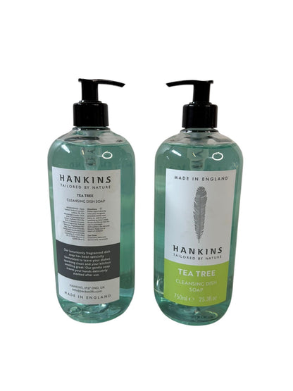 Hankins Pecksniffs Tea Tree Cleansing Dish Soap X2 750ml (1500ml) Household
