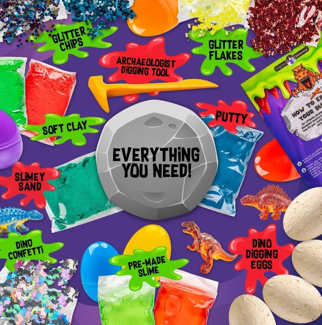 Dinosaur Slime Egg Kit Dig Discovery Explore Science Sensory Play 