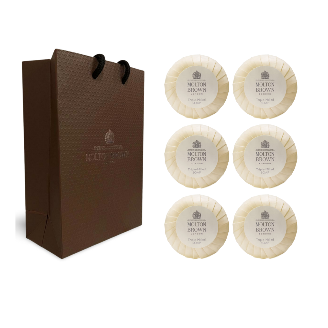 25g Molton Brown x 6 Inc a Gift Bag Triple Milled Soap Set Best For Gift Holiday