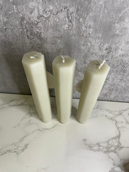 Chickidee Vesta Tapered Candles Stone Colour Set Of 3 Hint Of Vanilla 