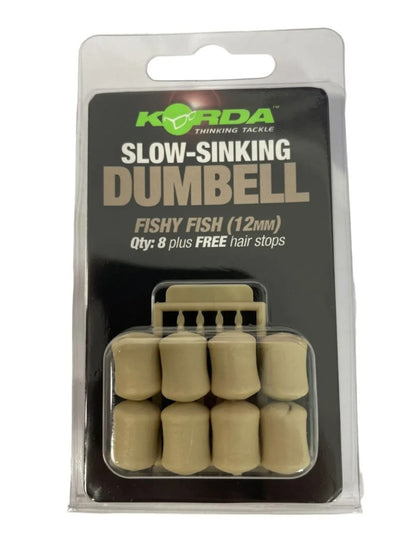 Korda Slow Sinking Dumbell Hookbaits 12mm BROWN FISHY FISH Mainline