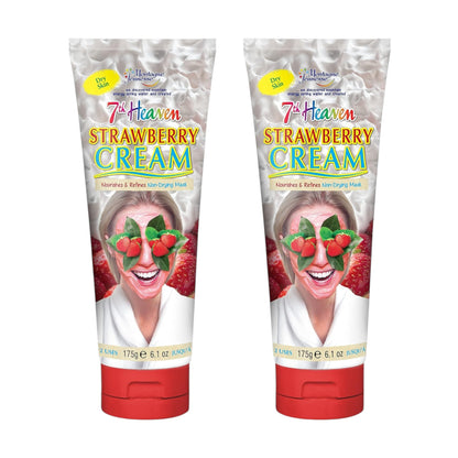 7th Heaven Strawberry Cream Hydrating Face Mask Tube 175g x 2