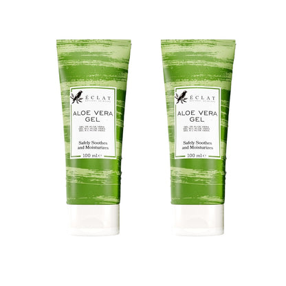 2 X 100ml Eclat Aloe Vera Gel safely soothes and Moisturizers Natural Organic