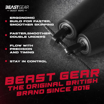Beast Gear Skipping Rope Adult Boxing Speed Fitness Jump for MMA HIIT Workout