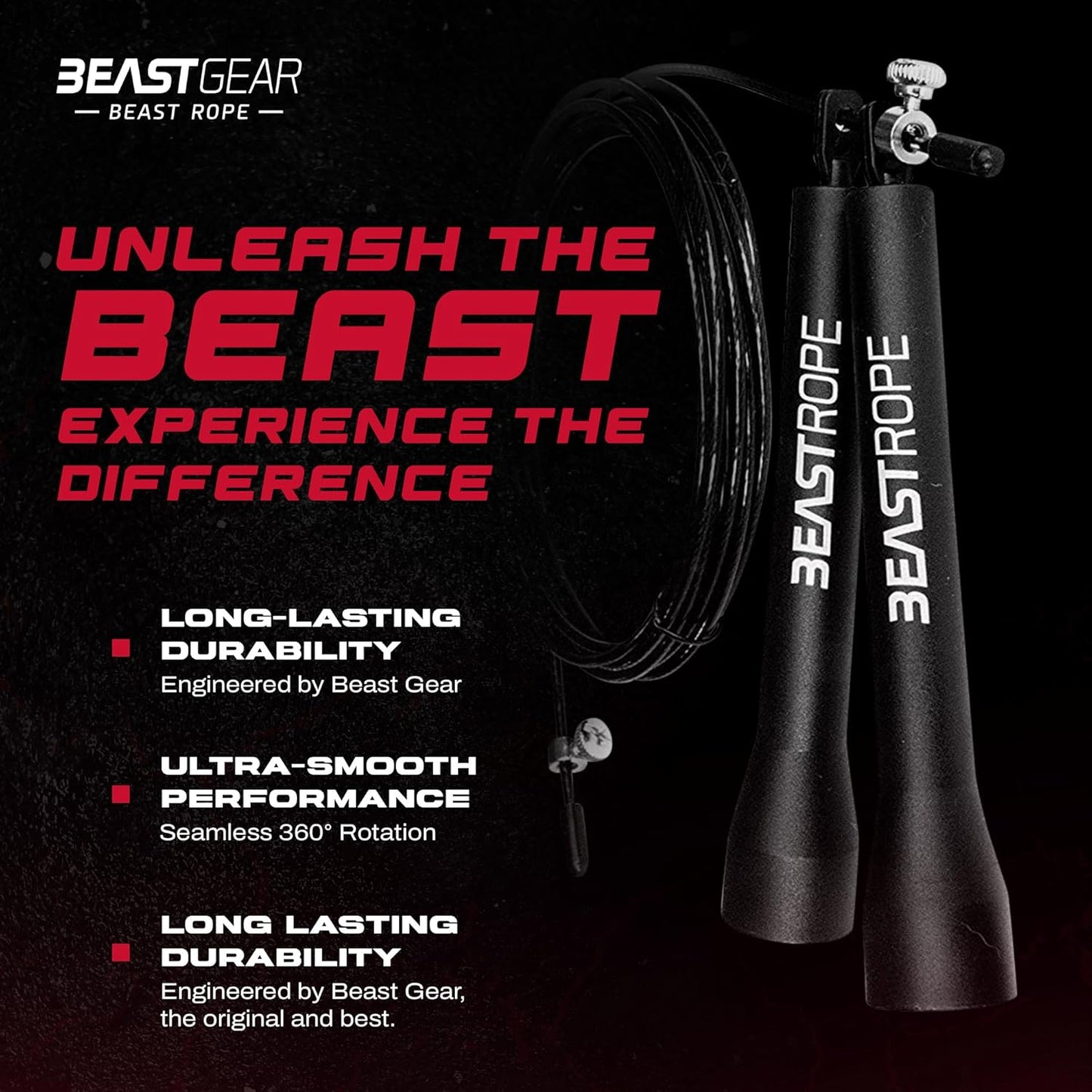 Beast Gear Skipping Rope Adult Boxing Speed Fitness Jump for MMA HIIT Workout