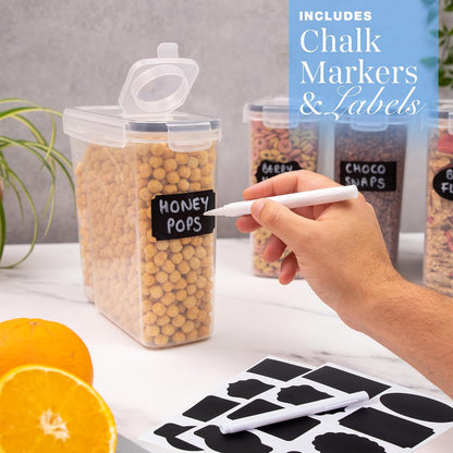 Cereal Storage Containers – 3Pcs Set Plastic Food Storage Containers – Practical Cereal Dispenser – Food Grade and BPA Free
