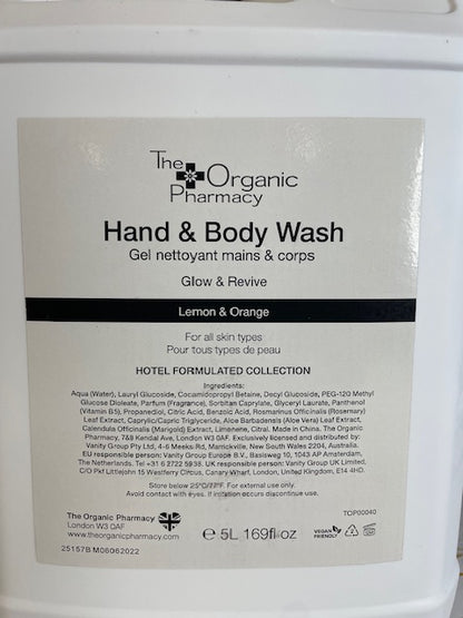 The Organic Pharmacy Lemon & Orange 5 Litre Hand & Body Wash with Pump