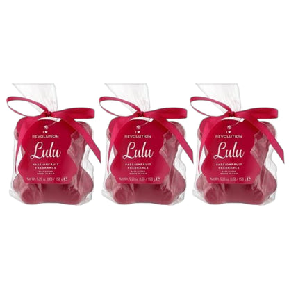 3 x I Heart Revolution Lulu Teddy Bear Fizzer Passionfruit Fragrance 150g (450g)
