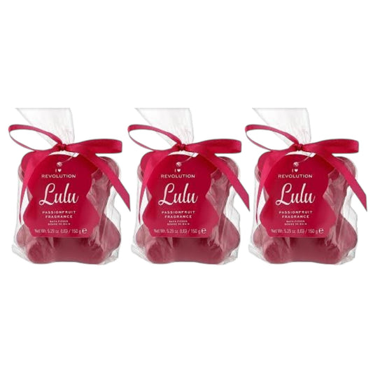 3 x I Heart Revolution Lulu Teddy Bear Fizzer Passionfruit Fragrance 150g (450g)